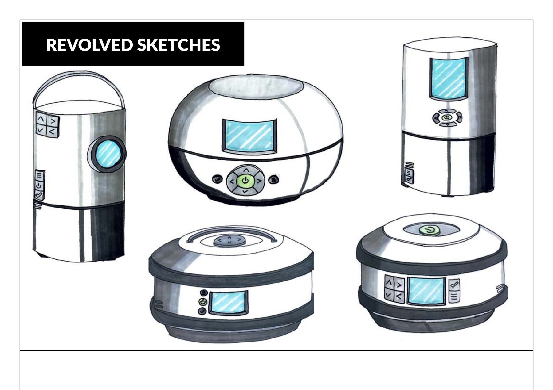 Full page: revolved form concept sketches
