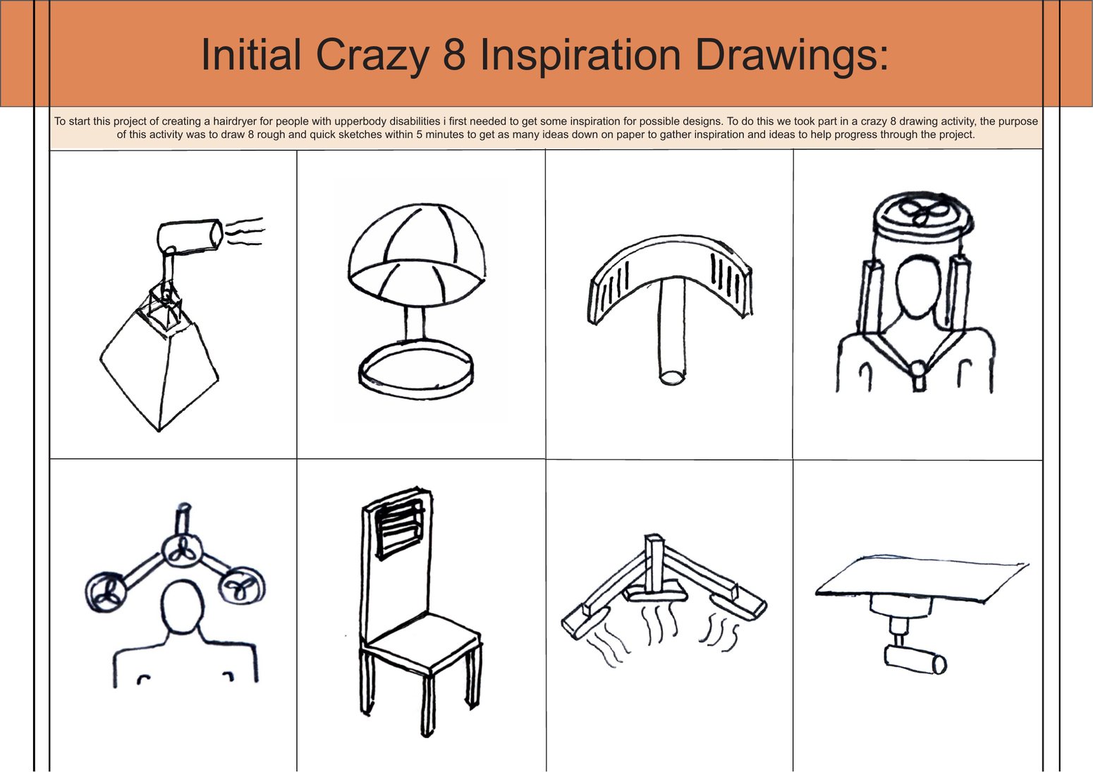 Crazy 8 inspiration drawings