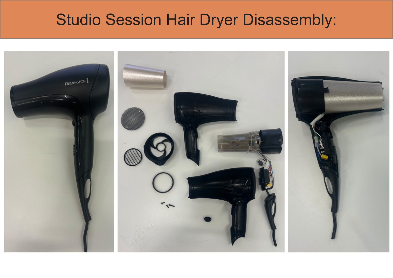 Studio session hair dryer disassembly