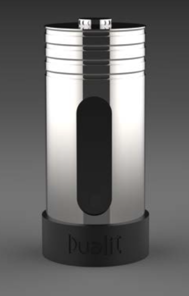 Studio render of the coffee station on a grey background
