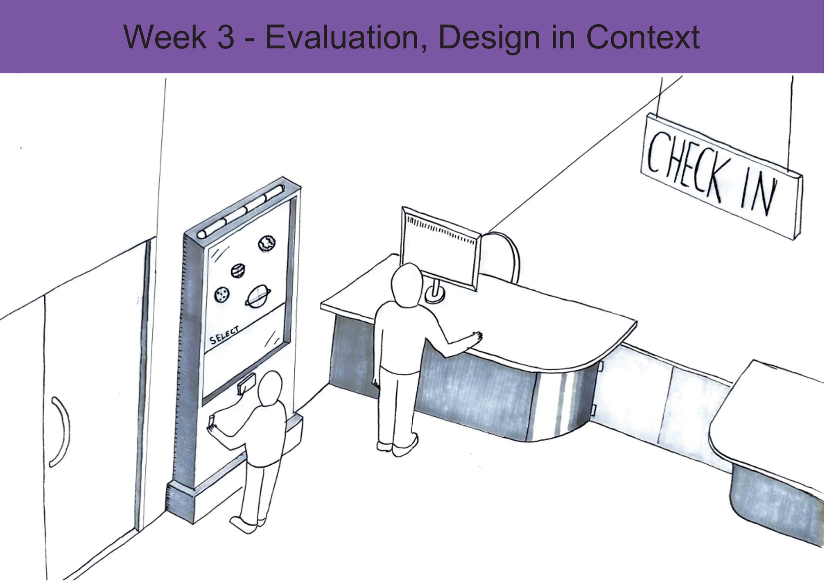 Drawing of the exhibit shown in the museum context