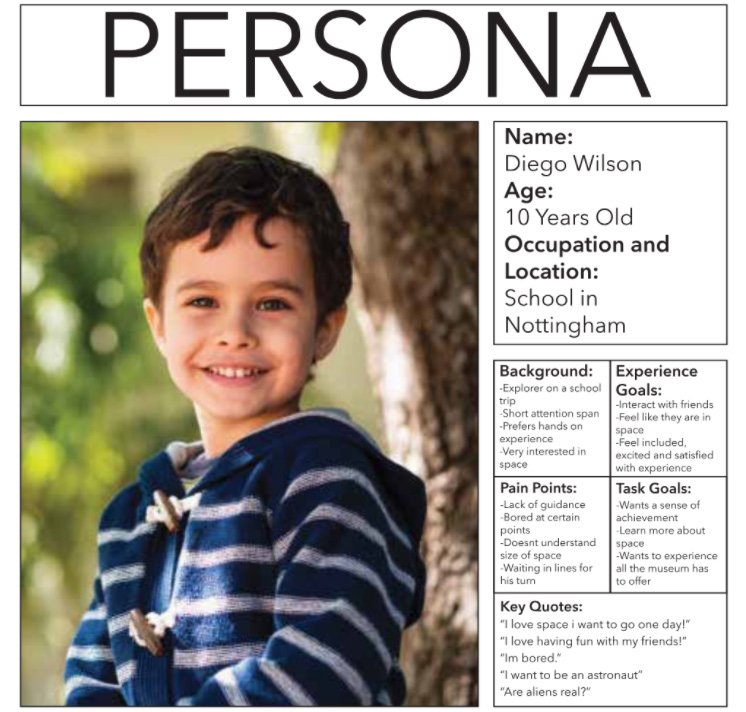 Persona board for Diego Wilson, age 10