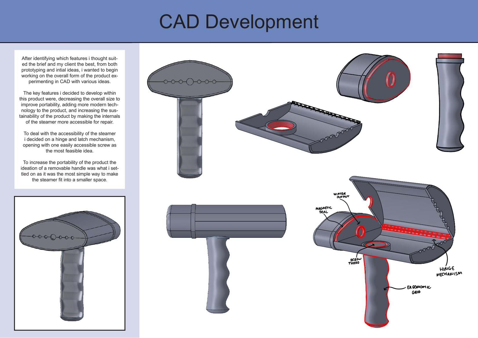 CAD development of the steamer form and mechanism
