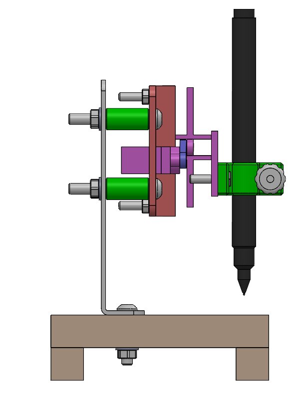 Side CAD assembly render on the stand